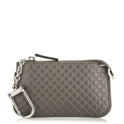 Gucci Calfskin Diamante Embossed Key Case Grey 1 of 7
