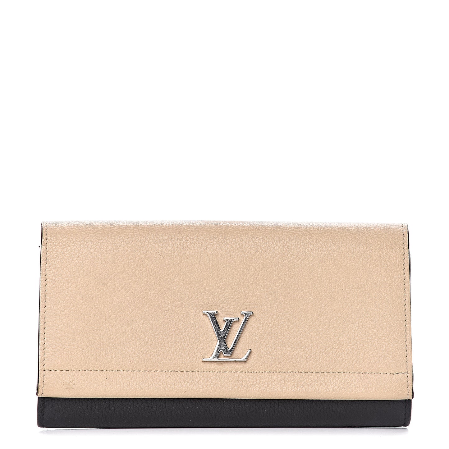 Calfskin Lockme II Wallet Vanille Black