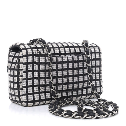 Chanel Ribbon Tweed Mini Rectangular Flap Black Ivory 2 of 8