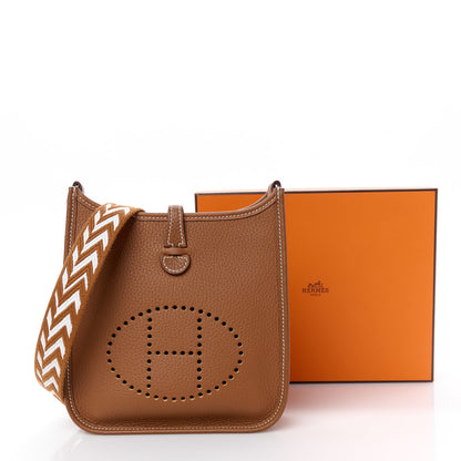 Hermes Taurillon Maurice Amazone Evelyne TPM Gold White 10 of 10
