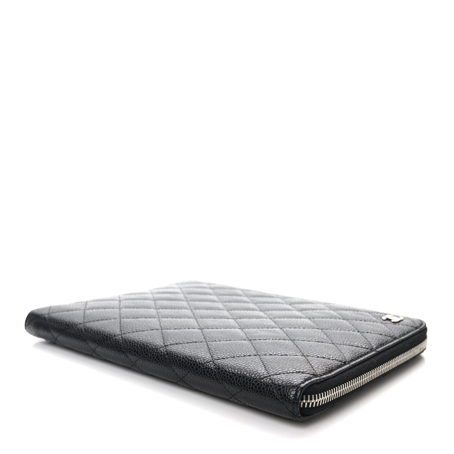 Chanel Caviar Quilted Zip Around Notebook Agenda Cover Black 4 of 6