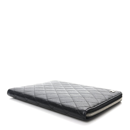 Chanel Caviar Quilted Zip Around Notebook Agenda Cover Black 4 of 6