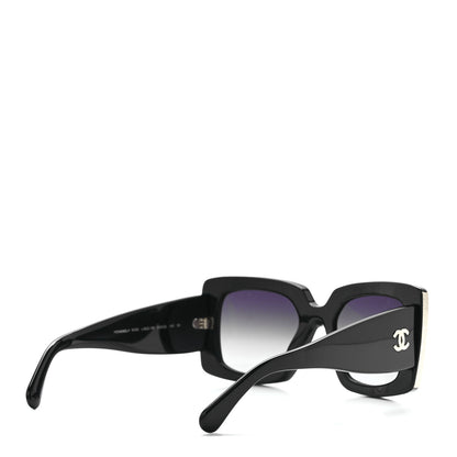Chanel Acetate Rectangle Sunglasses 5435 Black 4 of 8