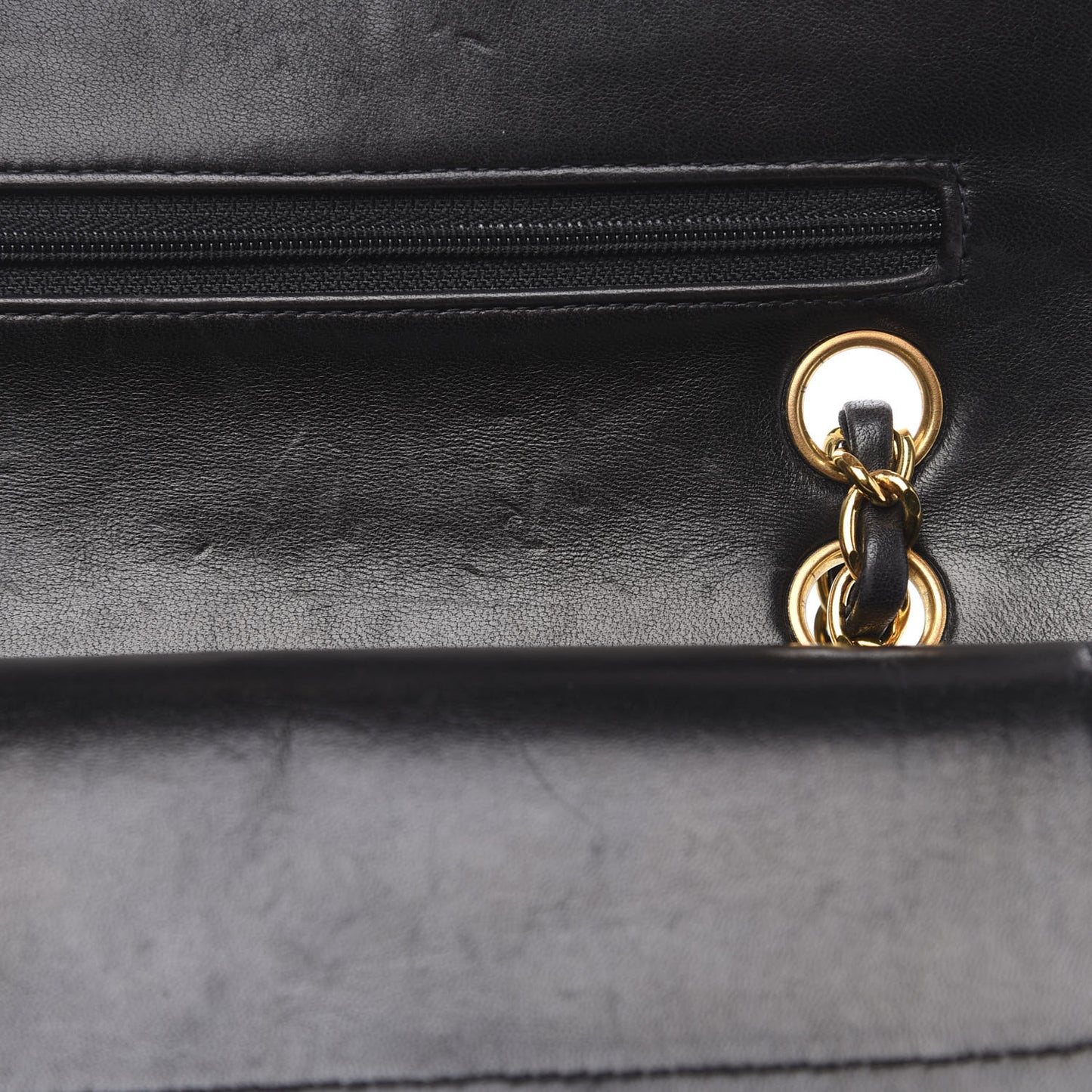 Lambskin Quilted Small Double Flap Black