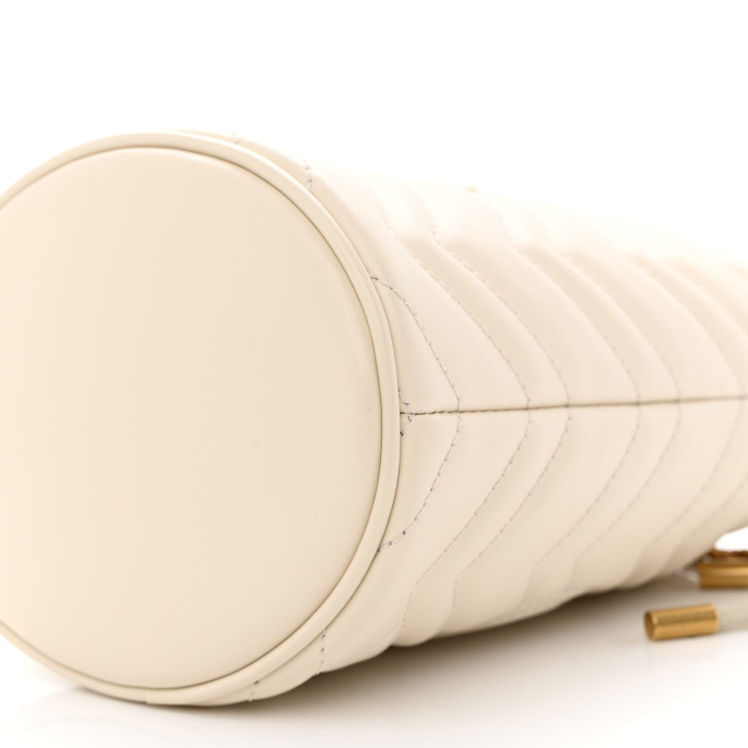 Gucci Calfskin Matelasse Mini GG Marmont 2.0 Bucket Bag White 10 of 11
