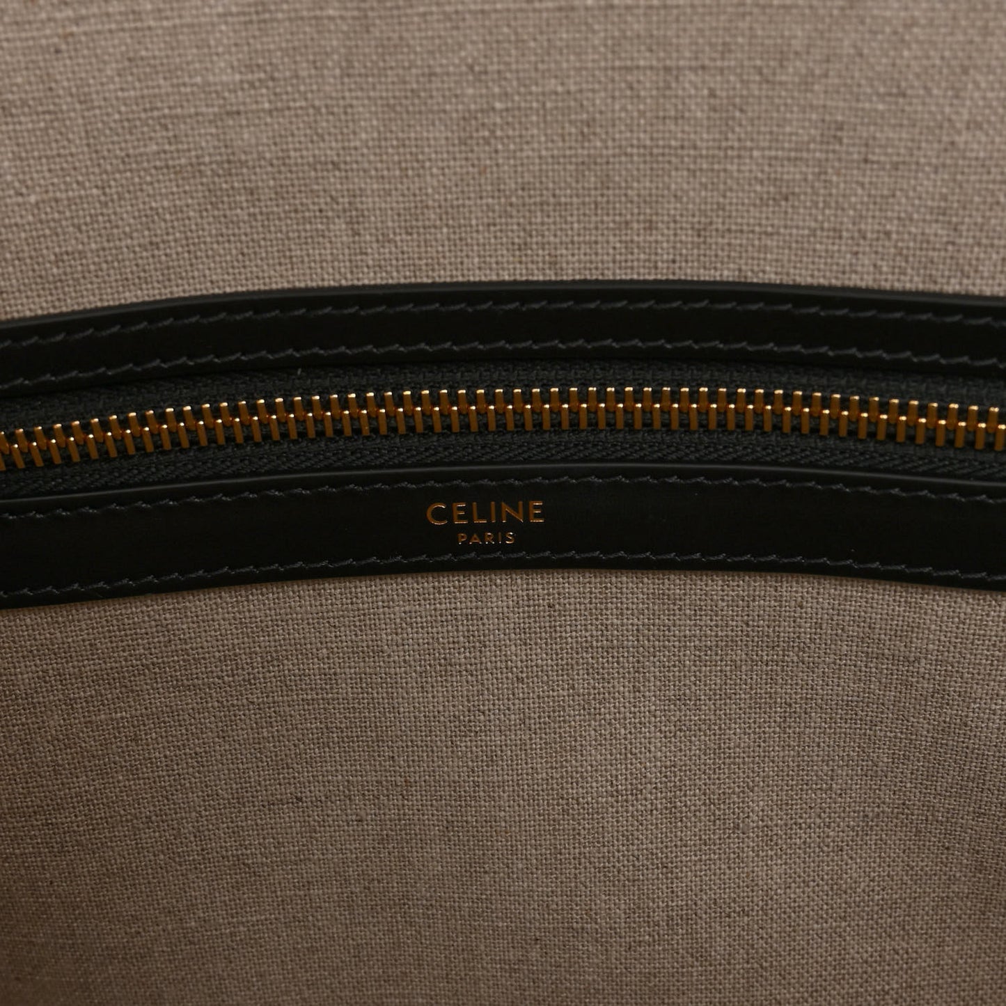 Canvas Calfskin Triomphe Embroidered Horizontal Cabas Black