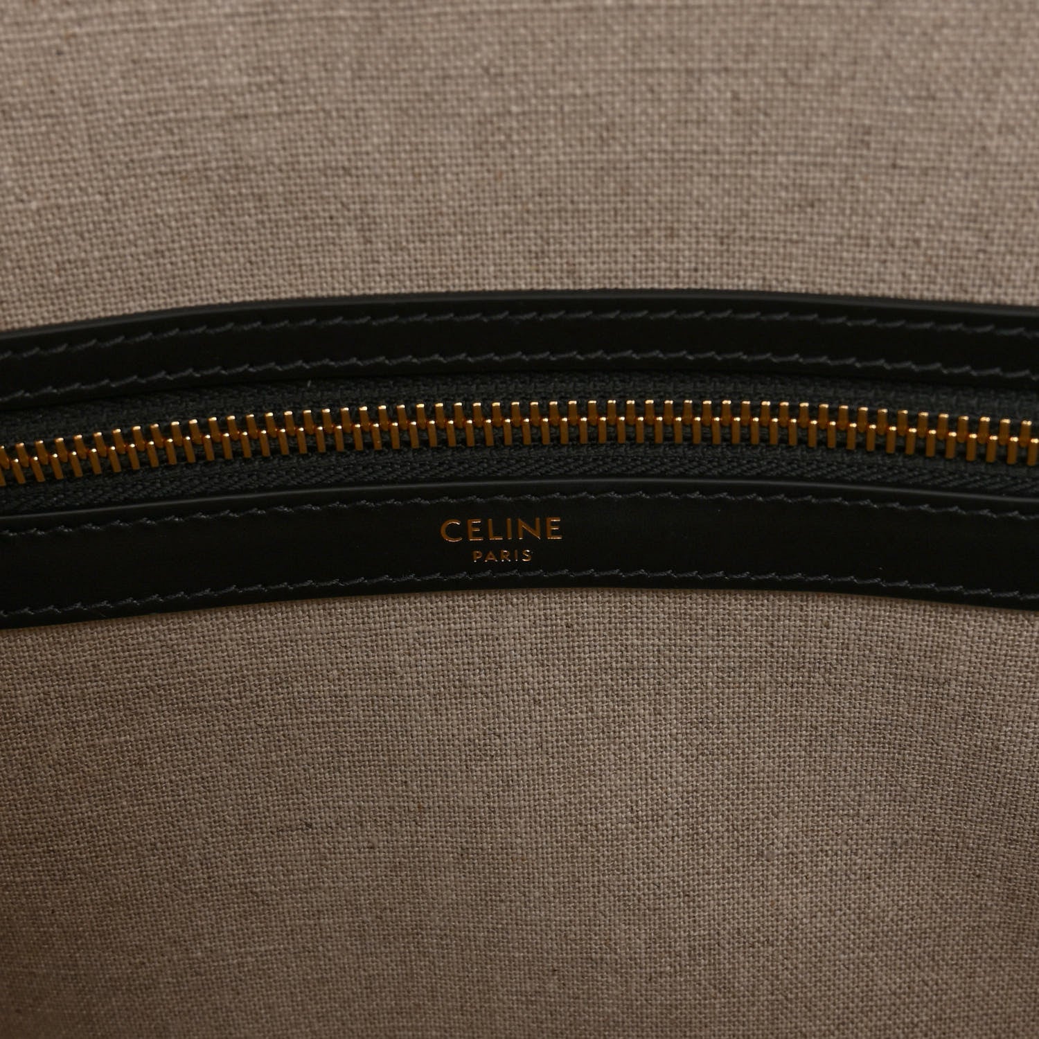 Celine Canvas Calfskin Triomphe Embroidered Horizontal Cabas Black 6 of 10