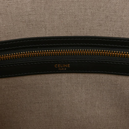 Celine Canvas Calfskin Triomphe Embroidered Horizontal Cabas Black 6 of 10