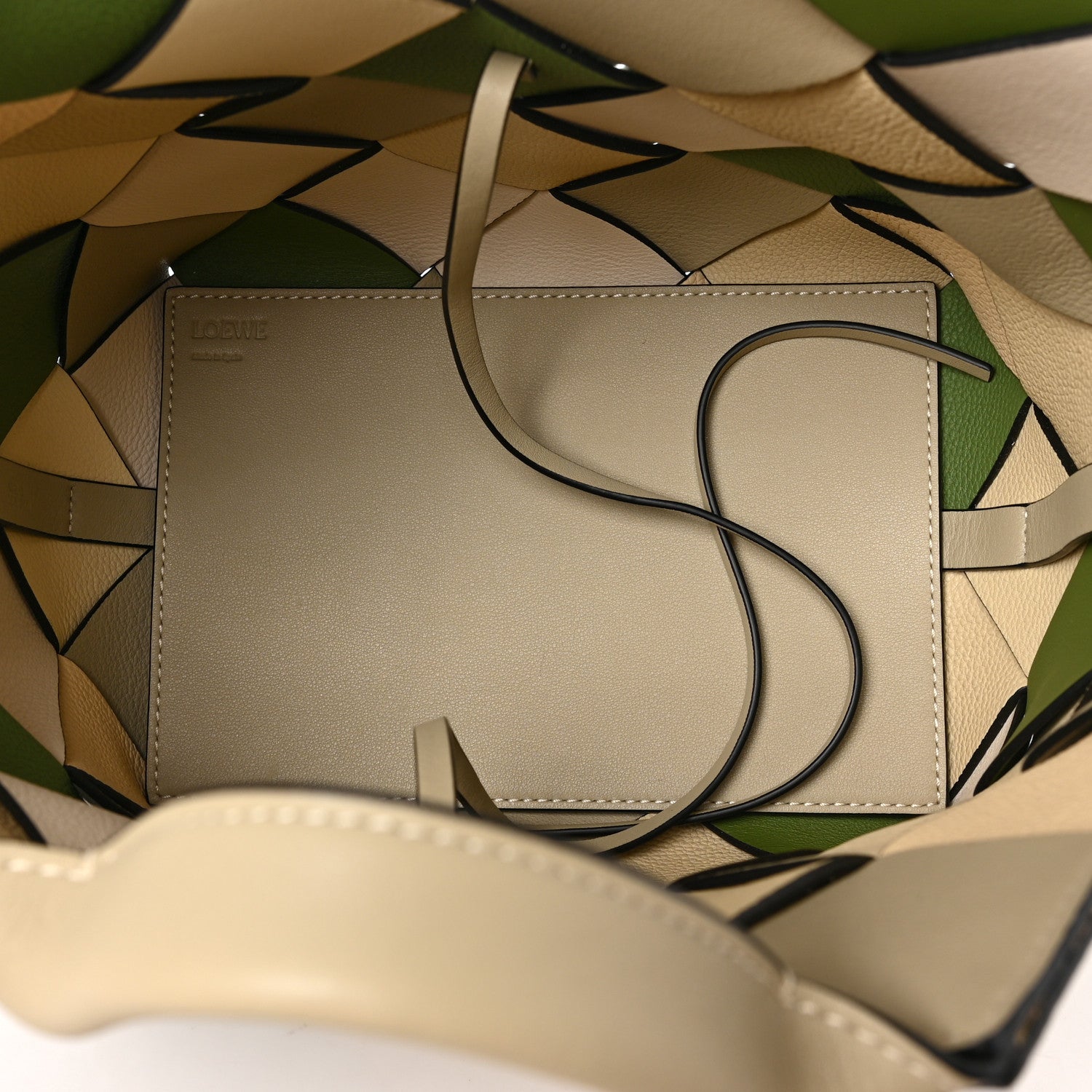 Loewe Calfskin Woven Small The Surplus Collection Basket Bag Avocado Ivory 9 of 19