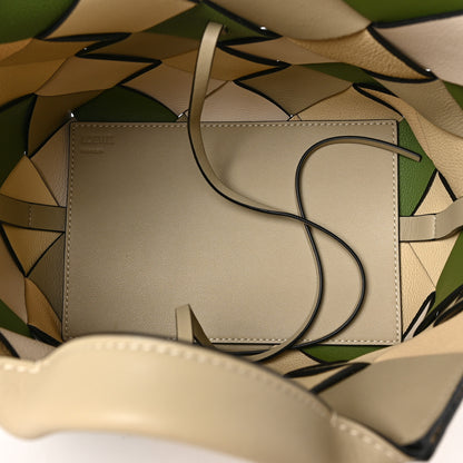 Loewe Calfskin Woven Small The Surplus Collection Basket Bag Avocado Ivory 9 of 19