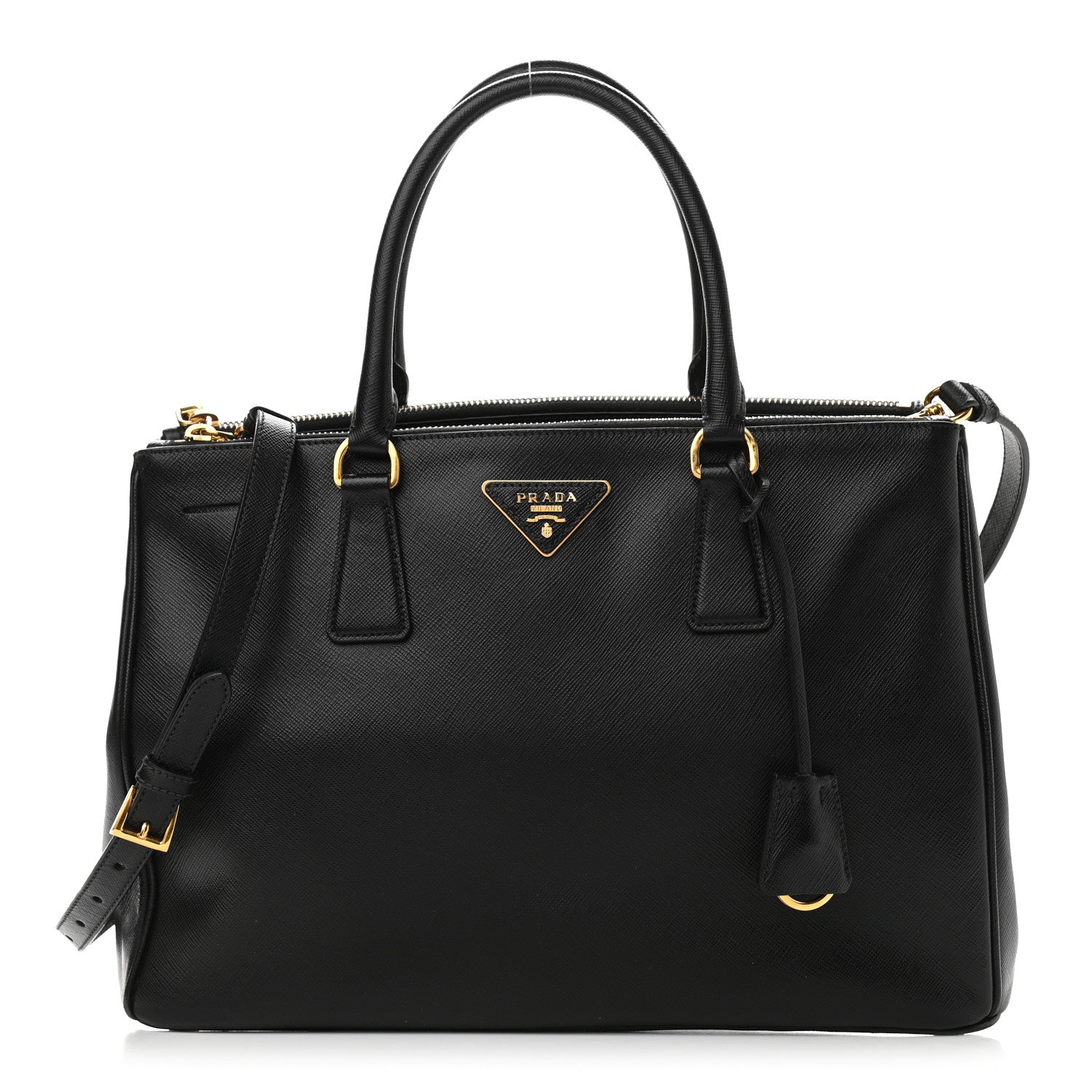 Prada Saffiano Medium Galleria Double Zip Tote Black 1 of 12
