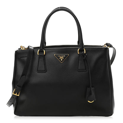 Prada Saffiano Medium Galleria Double Zip Tote Black 1 of 12