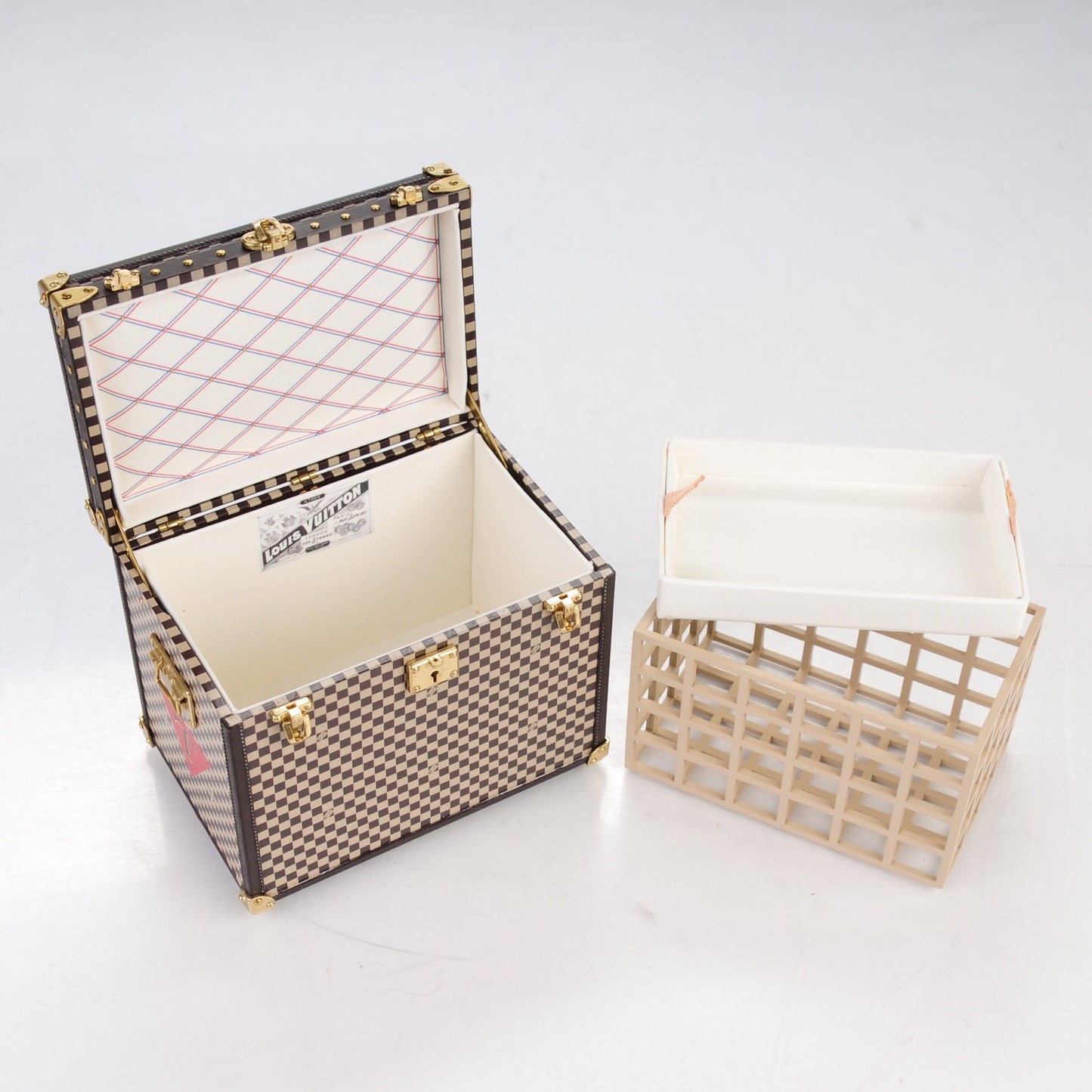Damier 1895 Ladies Hat Trunk Mini Malle Chapeaux Jewelry Box
