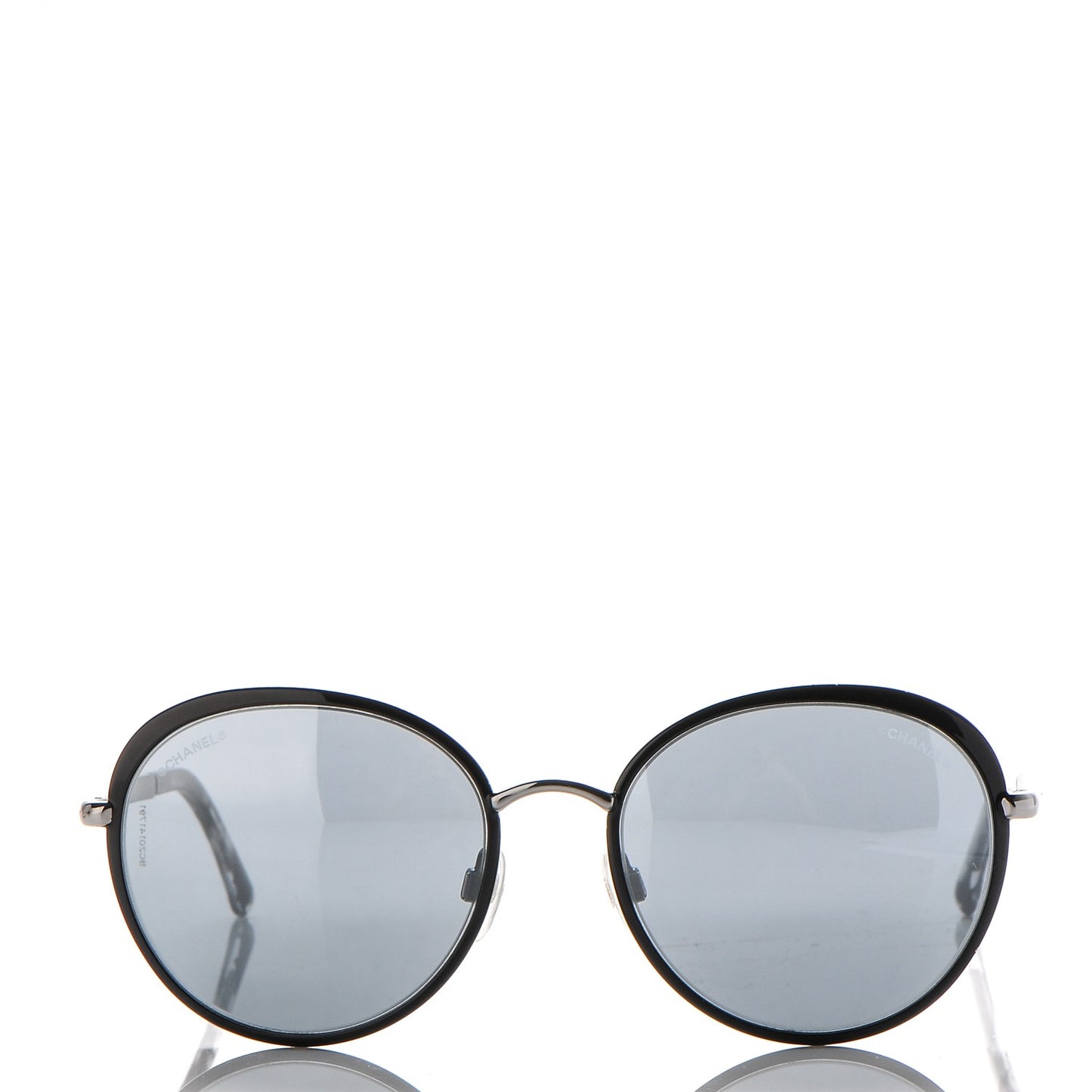 Round Spring Sunglasses 4206 Black Silver