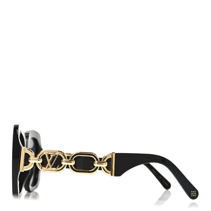 Louis Vuitton Acetate LV Chain Braided Maxi Square Sunglasses Z2861U Black 3 of 9