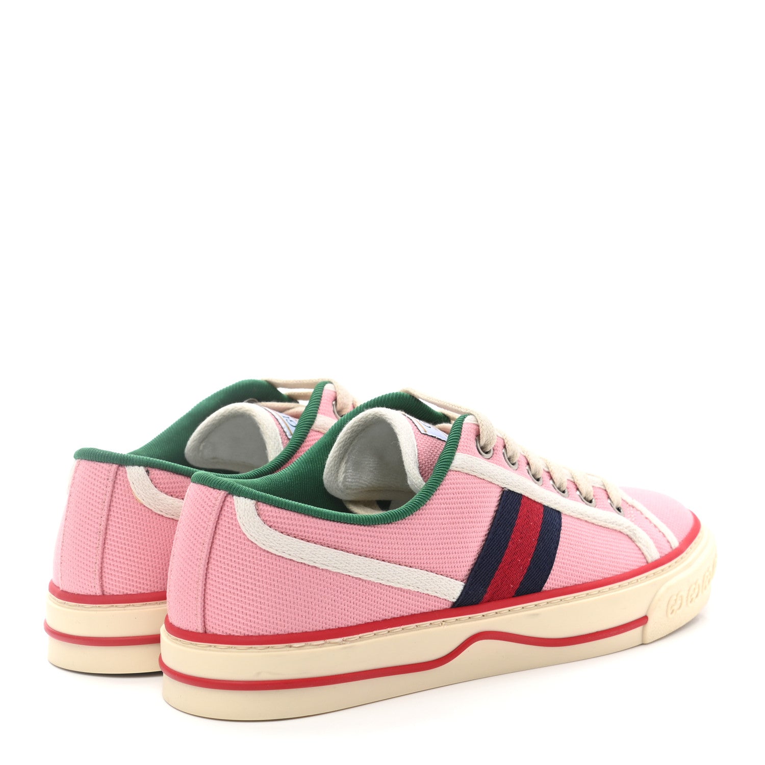 Gucci Canvas Web Womens 1977 Tennis Sneakers 37 Wild Rose Mystic White 4 of 7