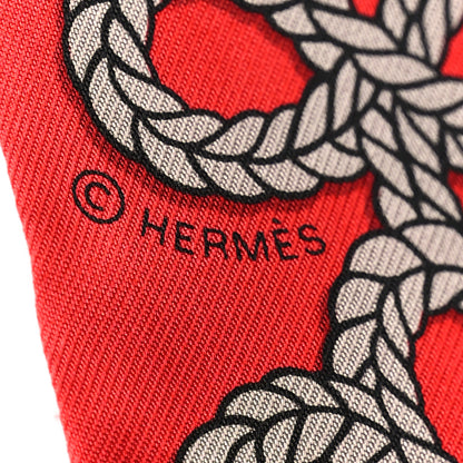 Hermes Silk Galons Et Brandebourg Twilly Rouge Bronze Mastic 4 of 4