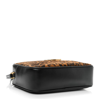 Saint Laurent Calfskin Leopard Print Monogram Lou Camera Bag Black 4 of 10