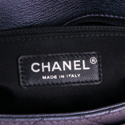 Chanel Iridescent Goatskin Quilted Small Double Carry Waist Chain Flap Purple 7 of 8
