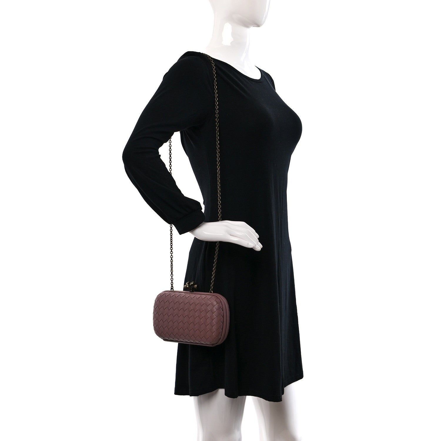 Bottega Veneta Nappa Intrecciato Chain Knot Clutch Watteau 2 of 9