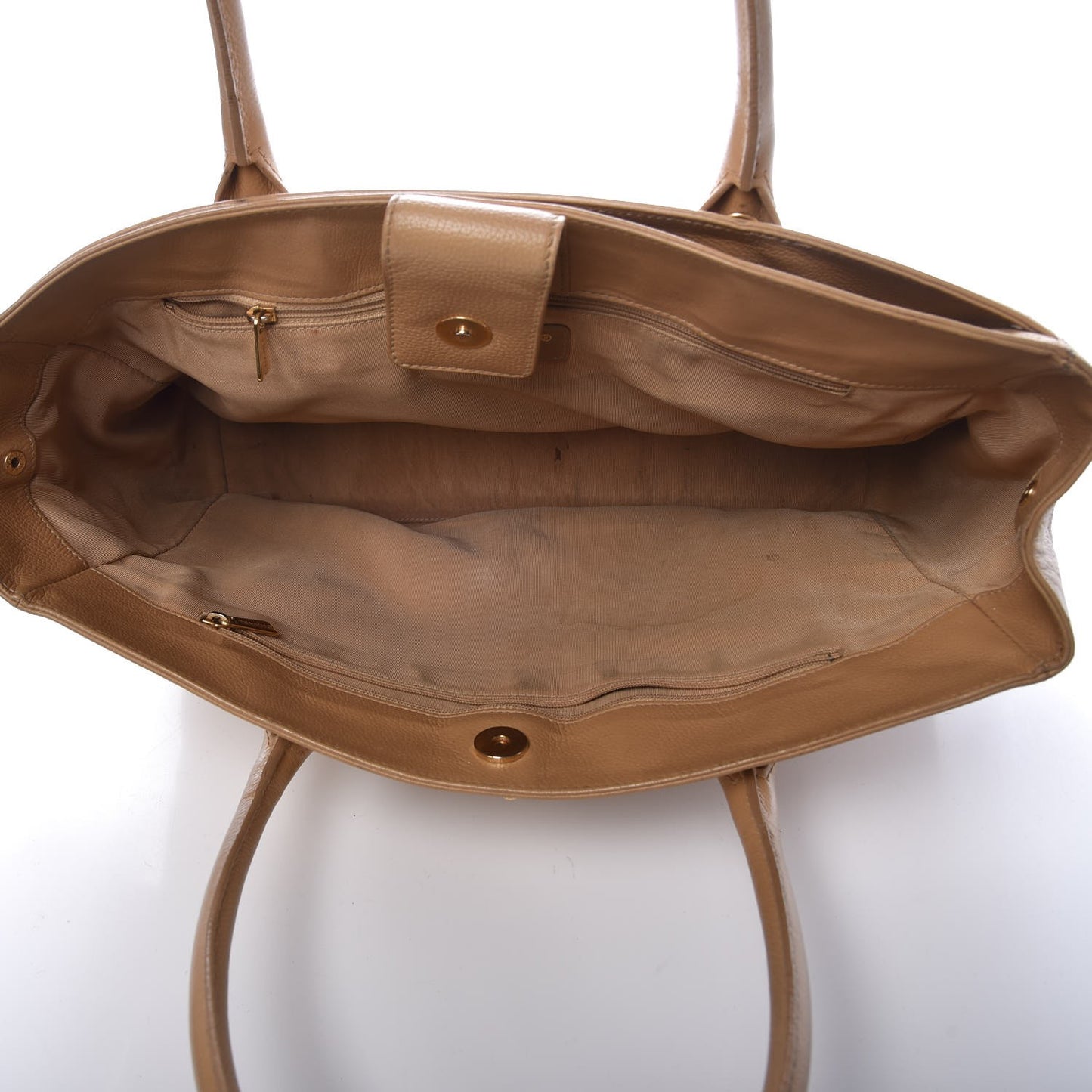 Calfskin Cerf Executive Shopper Tote Beige
