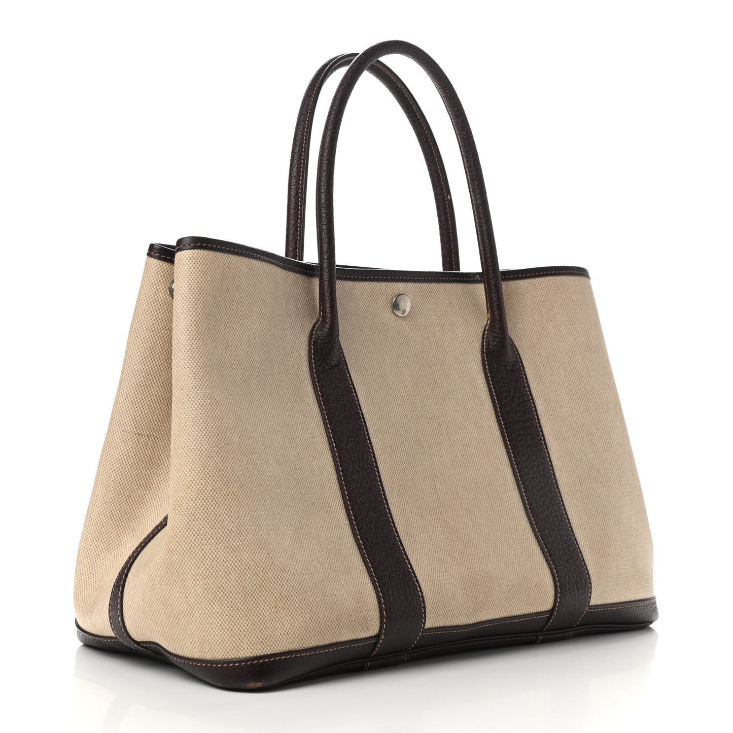 Toile Buffle Gala Garden Party Tote 36 MM Marron Fonce