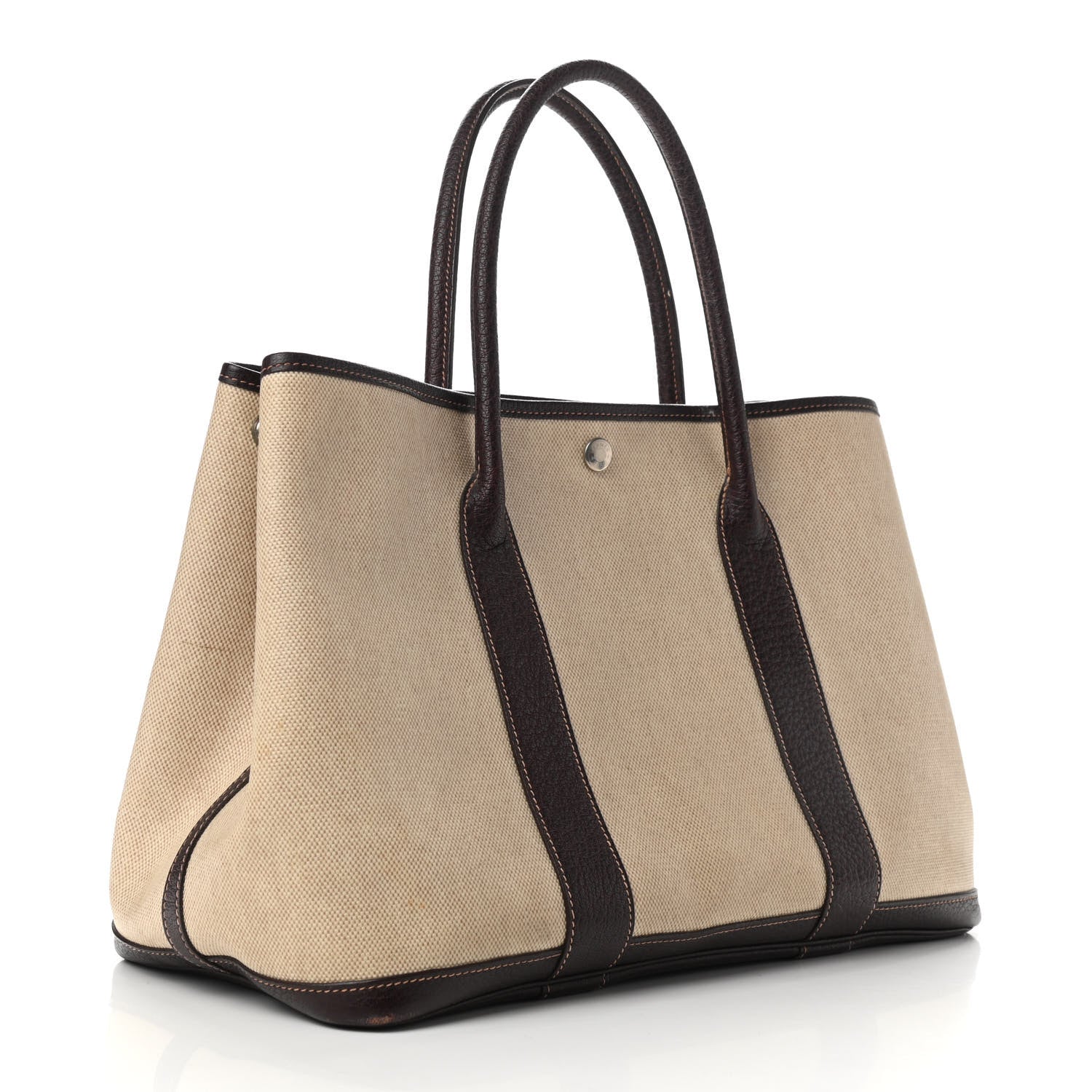 Hermes Toile Buffle Gala Garden Party Tote 36 MM Marron Fonce 3 of 12