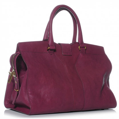 Saint Laurent Leather Medium Cabas Chyc Black Cherry 3 of 7