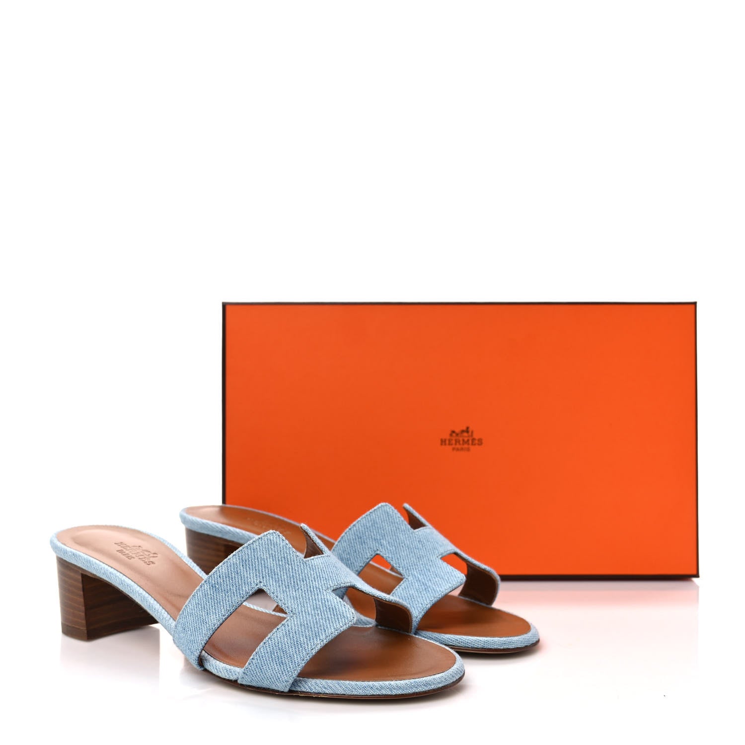 Hermes Denim Oasis Sandals 35.5 Bleu Clair 8 of 8