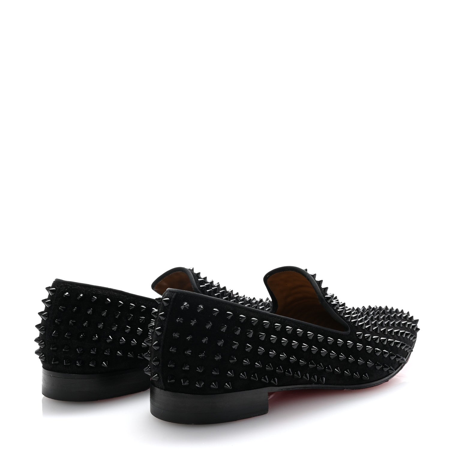 Christian Louboutin Veau Velours Spikes Mens Dandelion Flat Loafers 43.5 Black 5 of 8