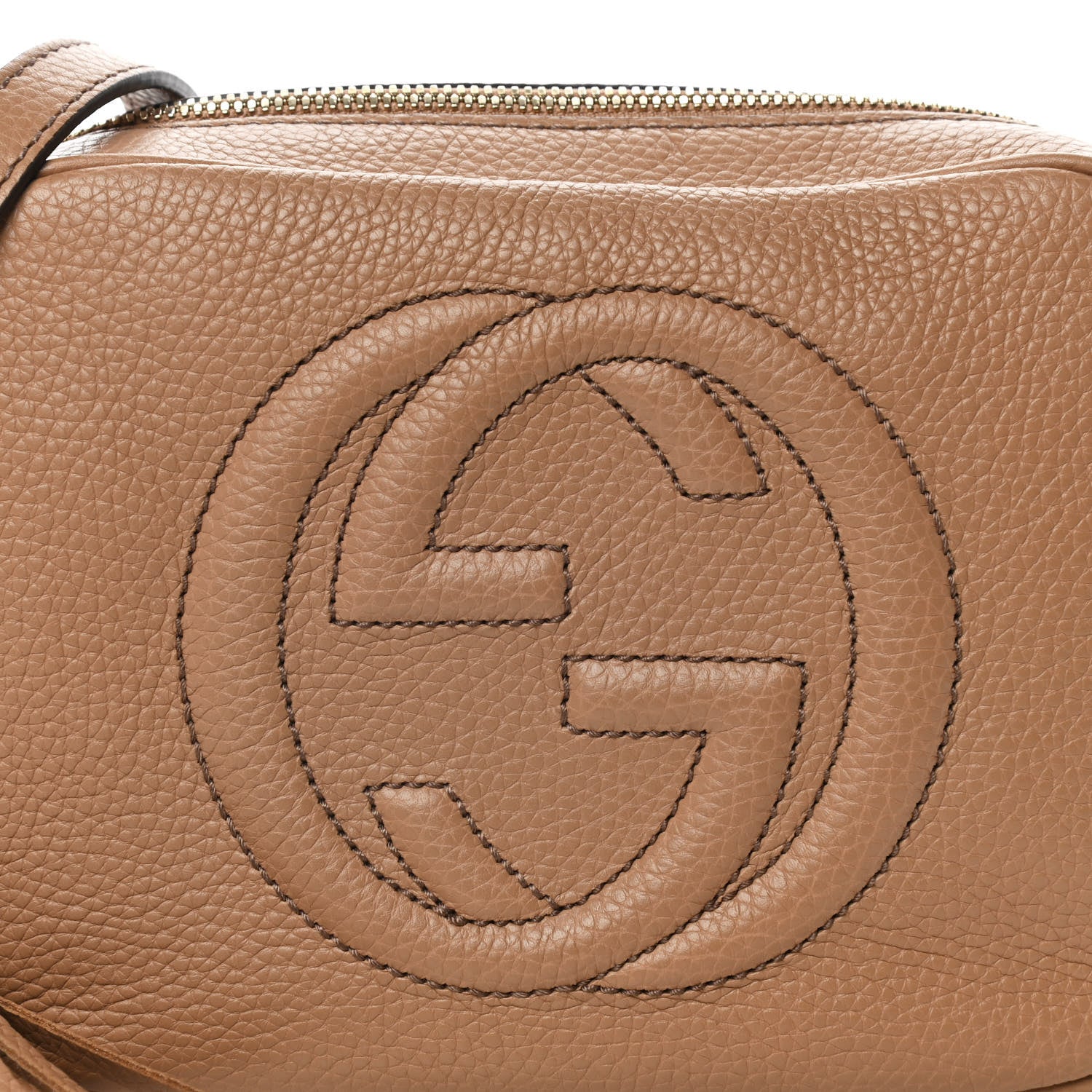 Gucci Pebbled Calfskin Small Soho Disco Bag Camelia 9 of 12