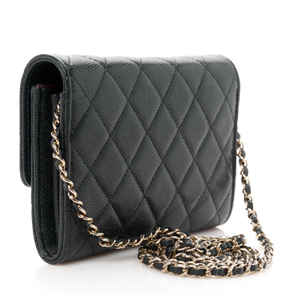 Chanel Caviar Quilted Classic Clutch With Chain Black 3 of 11
