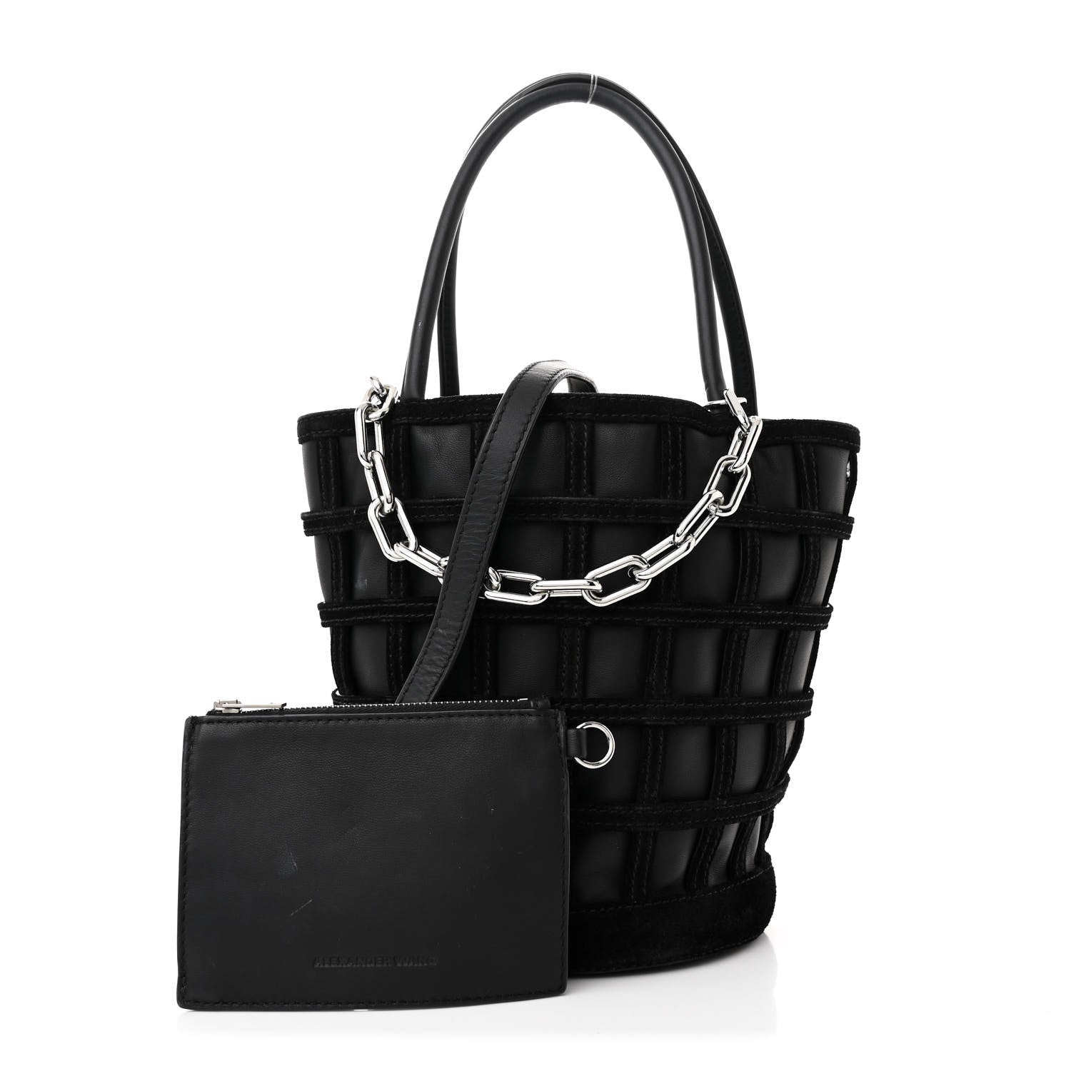 Alexander Wang Suede Calfskin Roxy Mini Bucket Bag Black 3 of 12