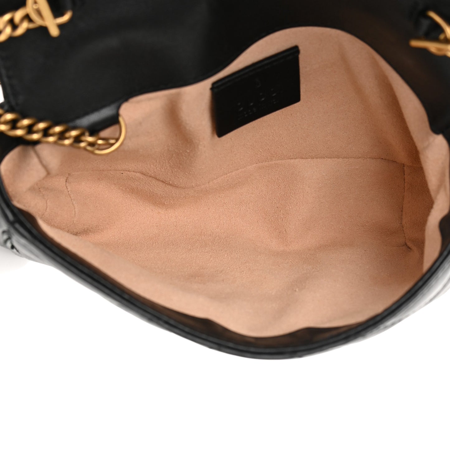 Calfskin Matelasse Super Mini GG Marmont Shoulder Bag Black