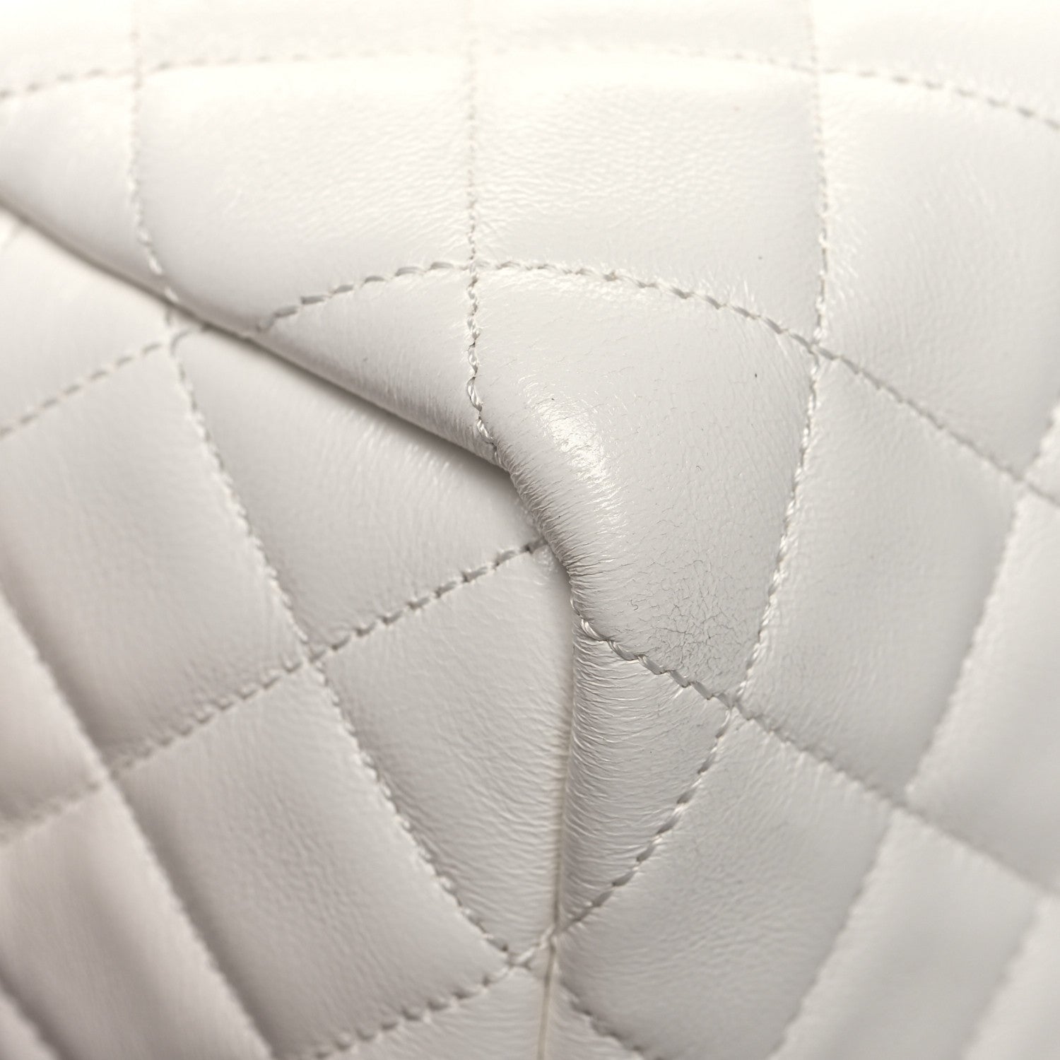 Chanel Lambskin Quilted Cube Chain Wristlet Case White 11 of 12
