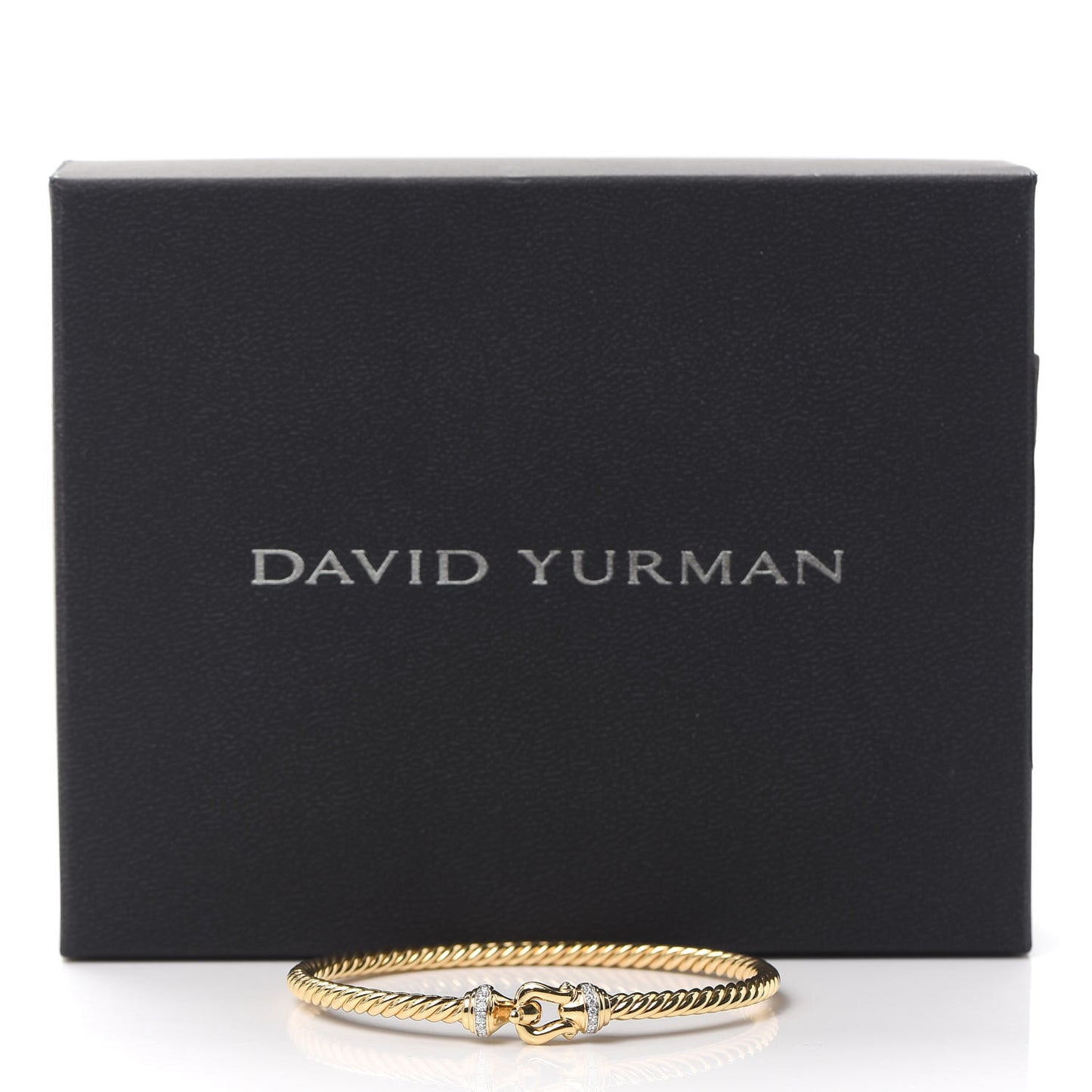 18K Yellow Gold Diamond 3.5mm Cable Buckle Bracelet