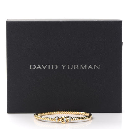 David Yurman 18K Yellow Gold Diamond 3.5mm Cable Buckle Bracelet 5 of 5