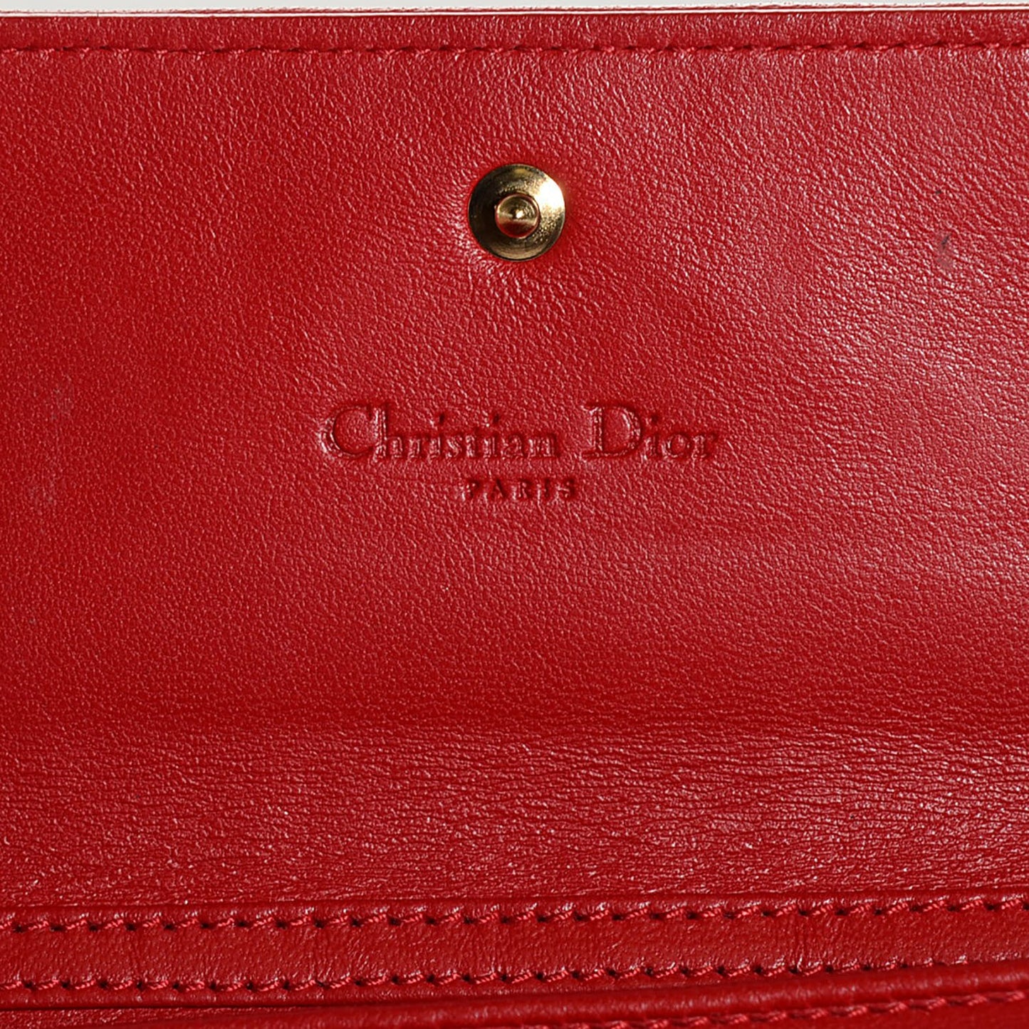 Lambskin Cannage Rendezvous Wallet Red