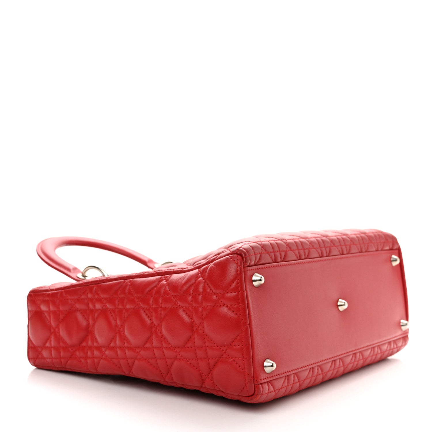 Christian Dior Lambskin Cannage Large Lady Dior Red 4 of 10