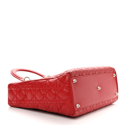Christian Dior Lambskin Cannage Large Lady Dior Red 4 of 10