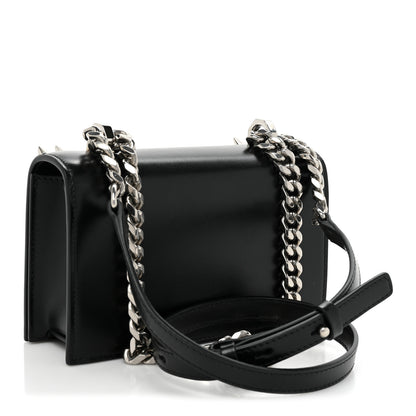 Alexander McQueen Calfskin Studded Knuckle Satchel Black Silver 3 of 10