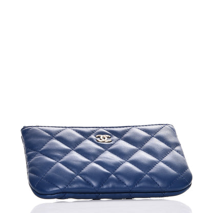 Chanel Lambskin Quilted Small Cosmetic Case Blue 4 of 8