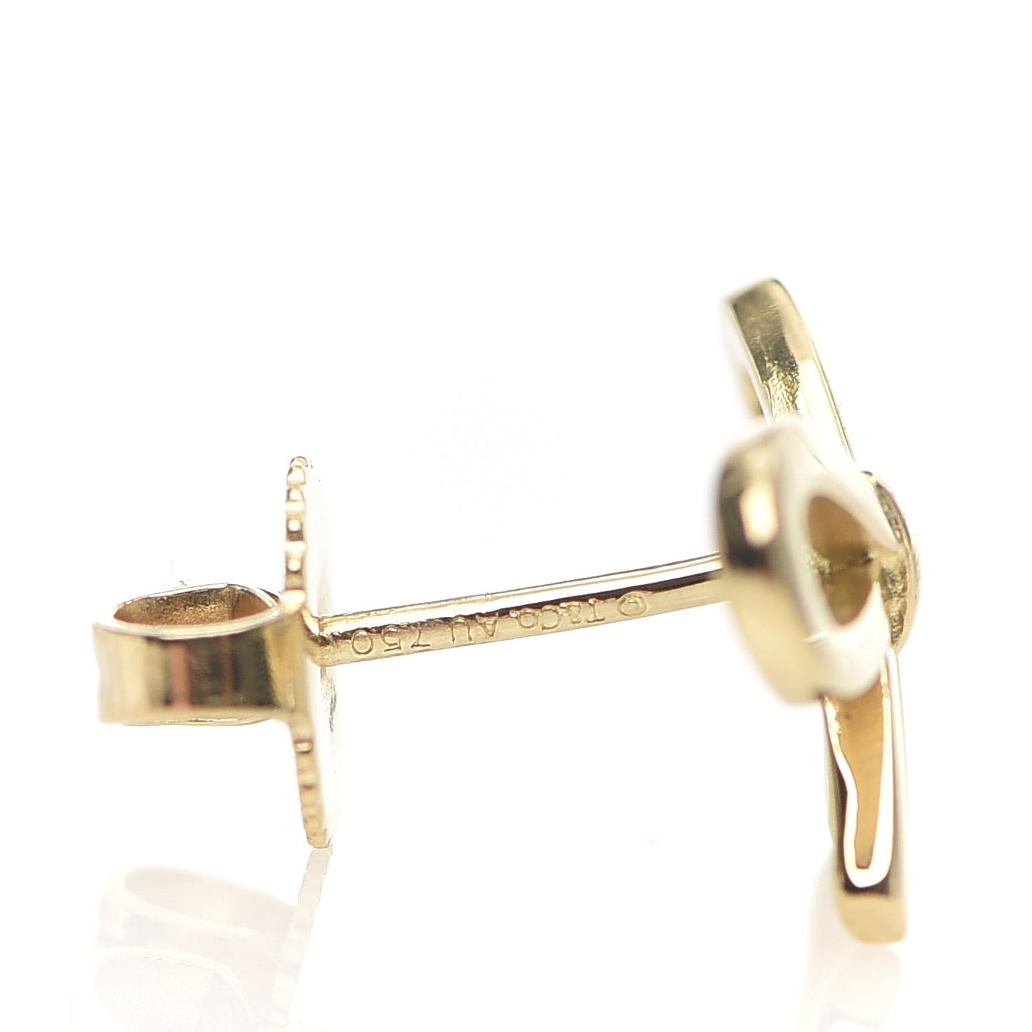 18K Yellow Gold Bow Earrings