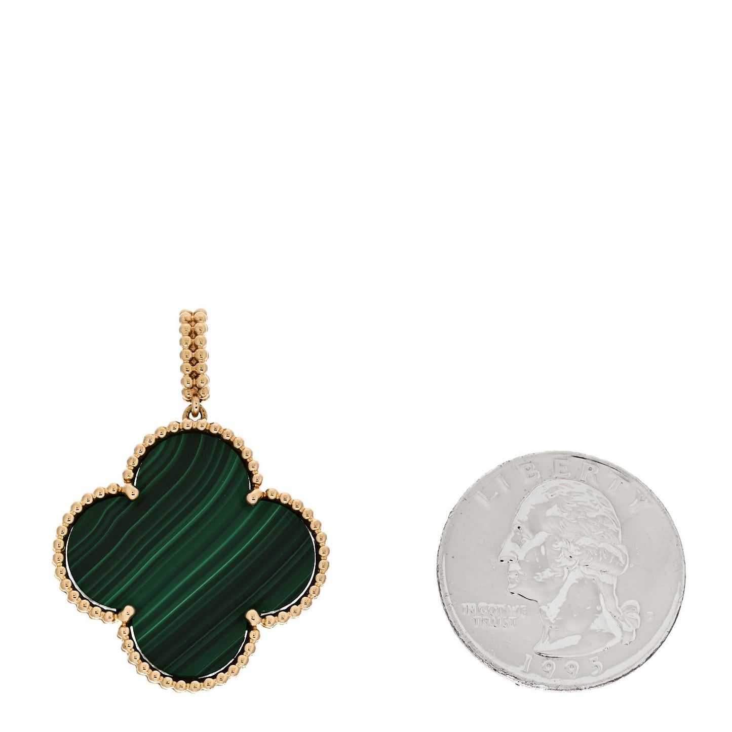 18K Yellow Gold Malachite Magic Alhambra Pendant