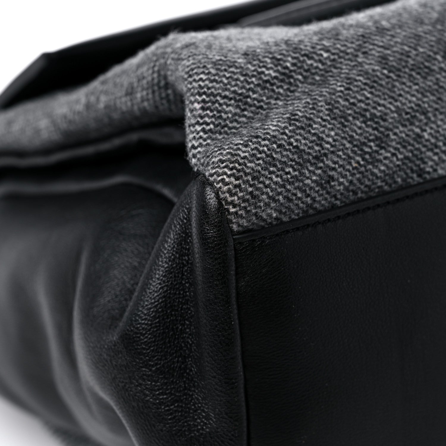 Givenchy Tweed Wool Calfskin Medium Pandora Pure Flap Bag Dark Grey Black 7 of 13