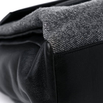 Givenchy Tweed Wool Calfskin Medium Pandora Pure Flap Bag Dark Grey Black 7 of 13