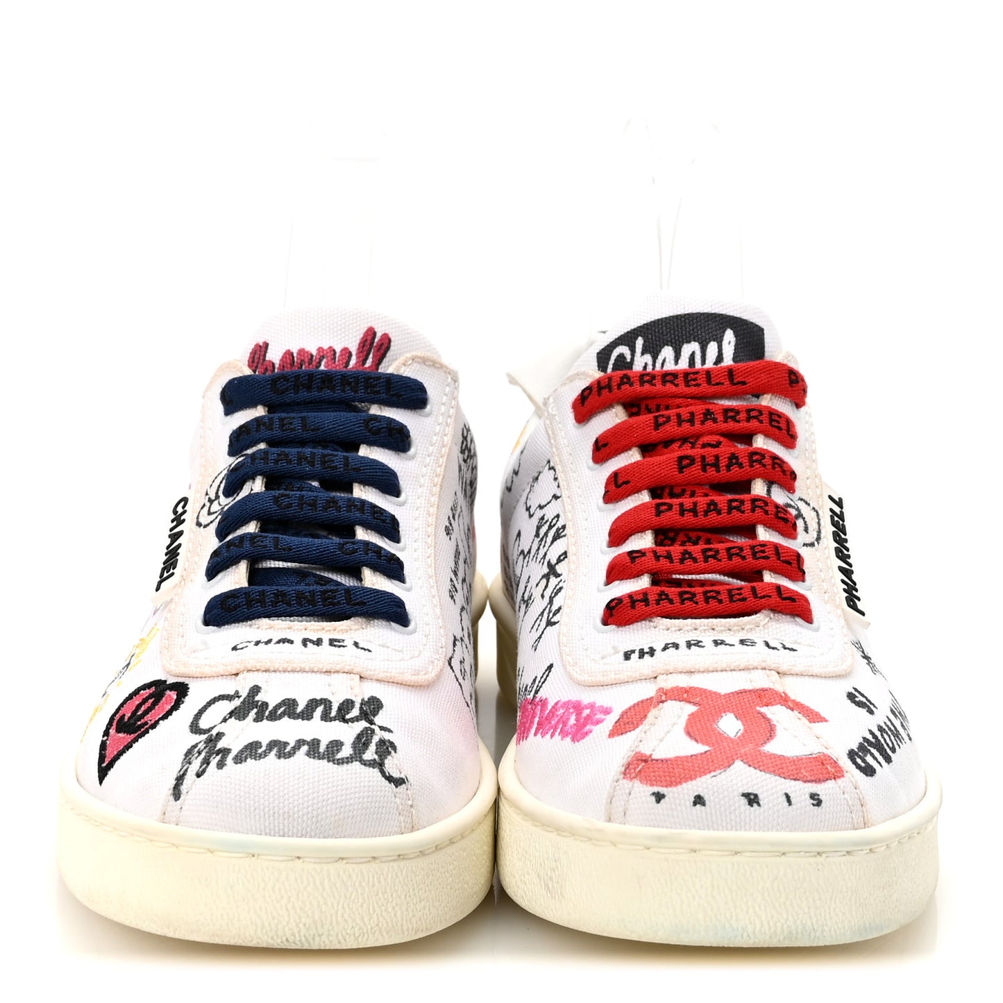 x Pharrell Williams Canvas Womens Sneakers 36.5 White Multicolor