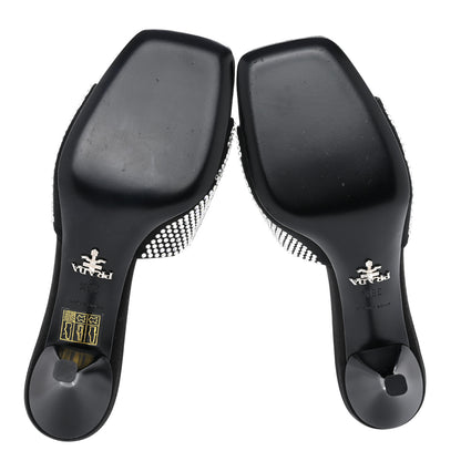 Prada Satin Crystal Logo 65mm Slide Sandals 38.5 Cristal 5 of 10