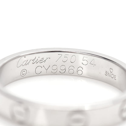 Cartier 18K White Gold 3.5mm LOVE Wedding Band Ring 54 6.75 4 of 4