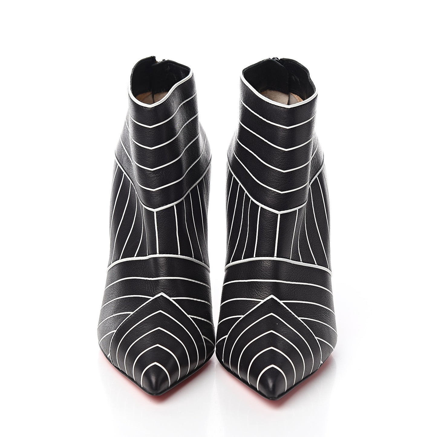 Calfskin Josselyn 100 Booties 35 Black White